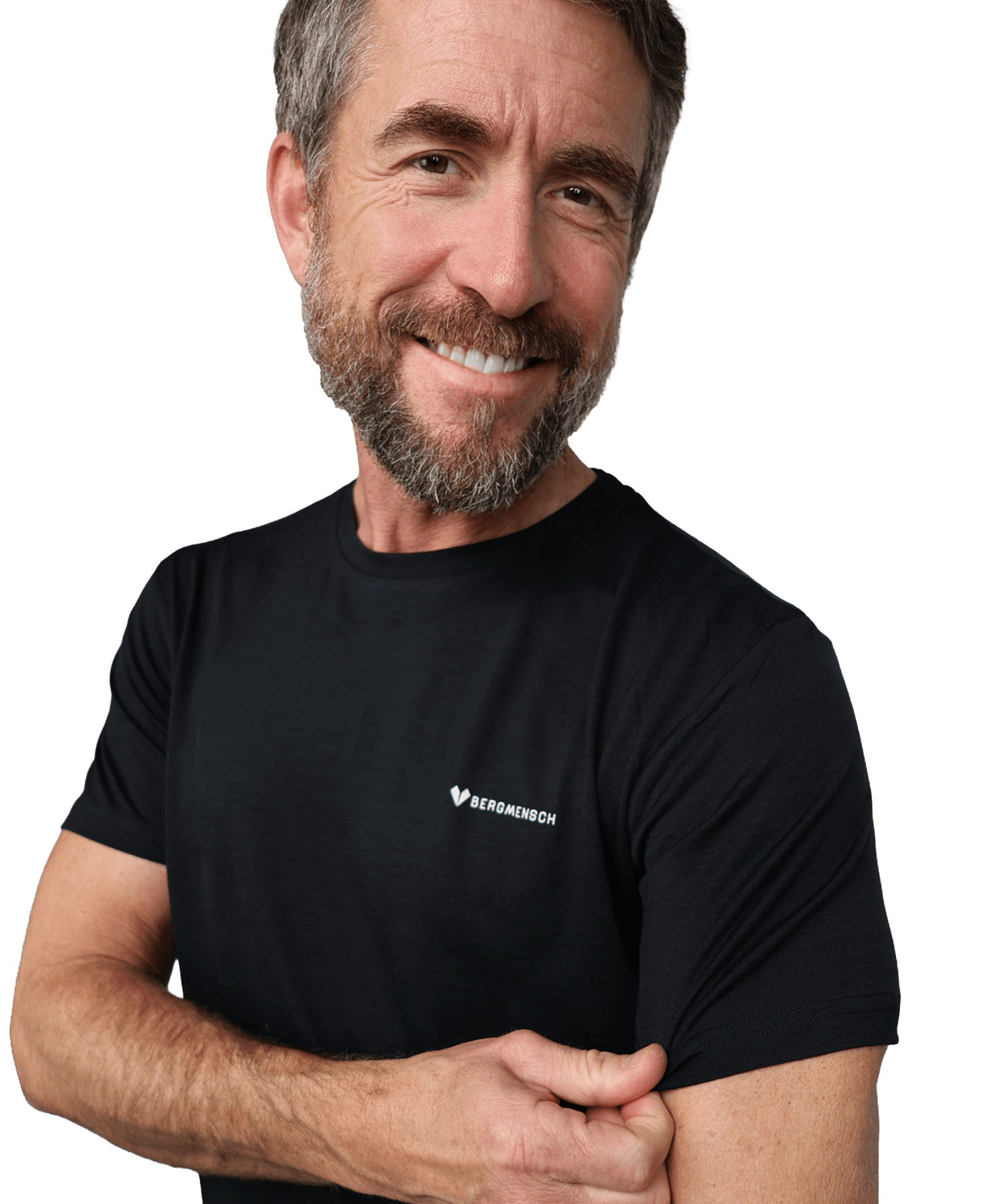 Detailansicht vom BERGMENSCH Herren Essential Merino Shirt in schwarz