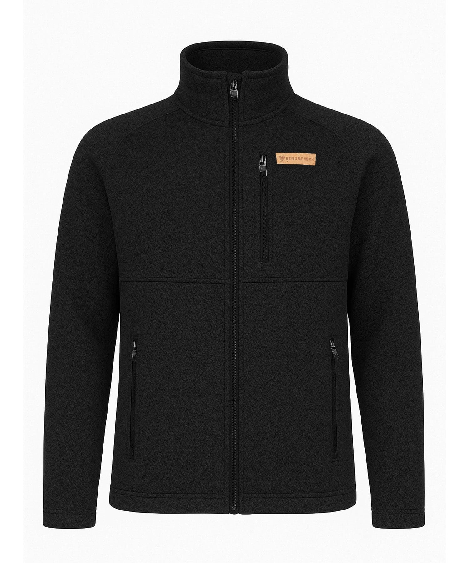 BERGMENSCH Herren Strickfleece Jacke in Schwarz