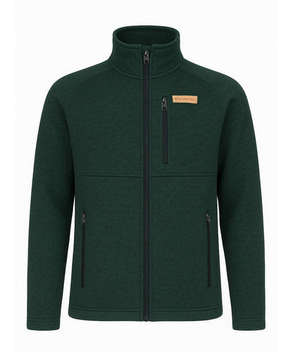 BERGMENSCH Herren Strickfleece Jacke in Piniengrün