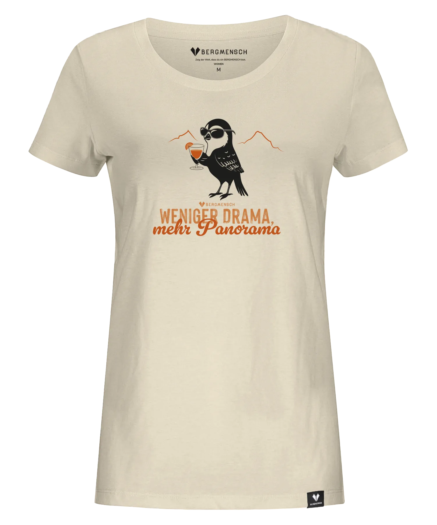 BERGMENSCH Damen Premium Organic T-Shirt "weniger Drama" in Natural Raw