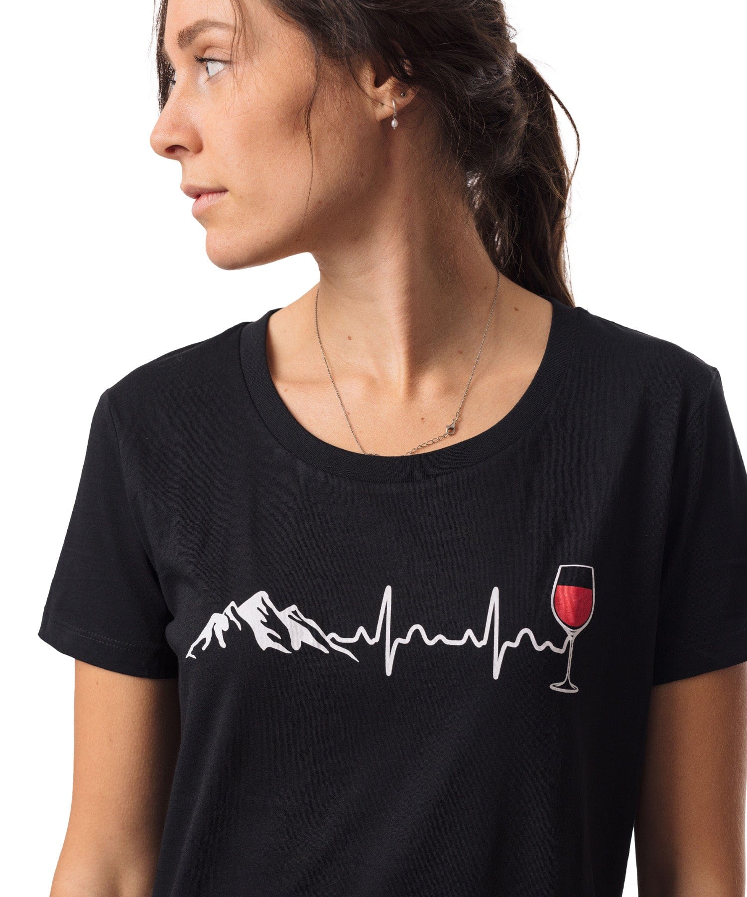 Herzschlag Berge und Wein - Damen Premium Organic Shirt von Bergmensch